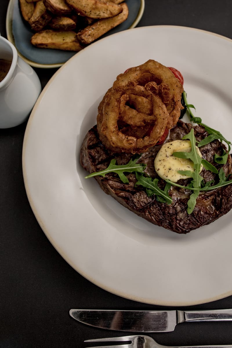 steak and onion rings