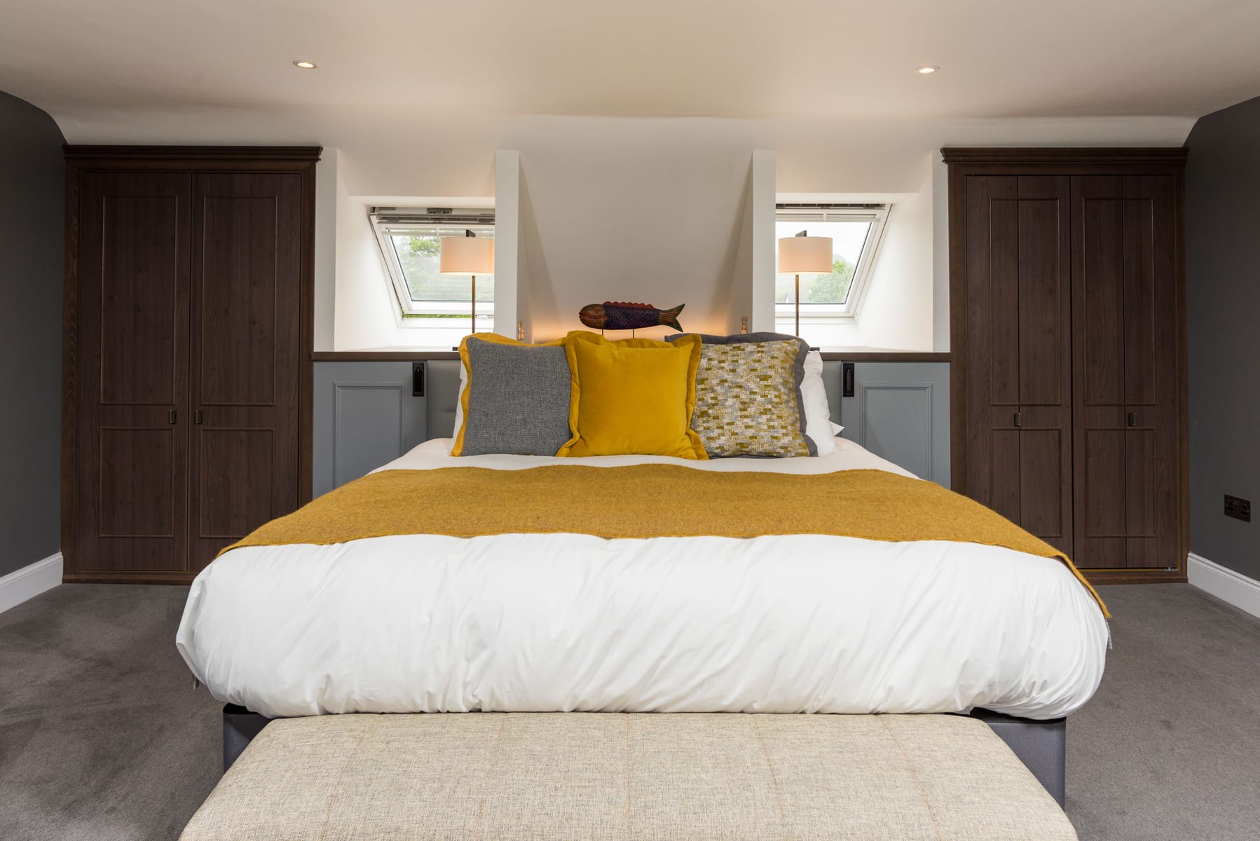 Double room focus on bed at Marmalade Manor House Hotel