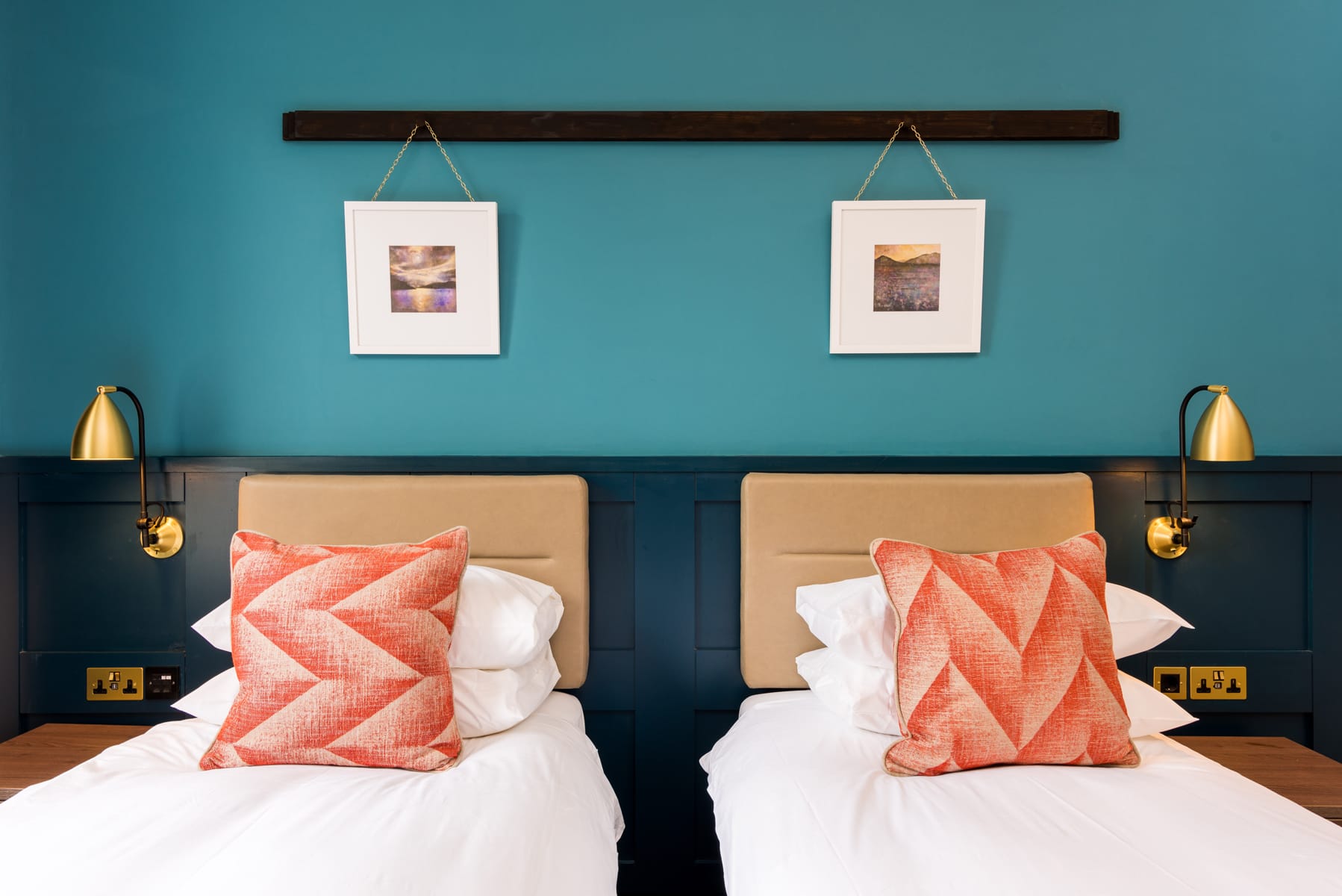 twin rooms with bedding details