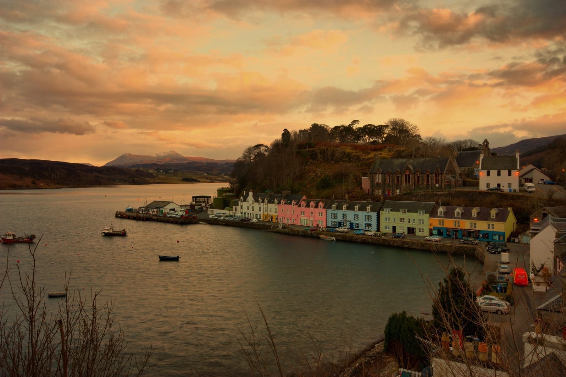 Portree harbour on the Isle of Skye, The Bosville Hotel